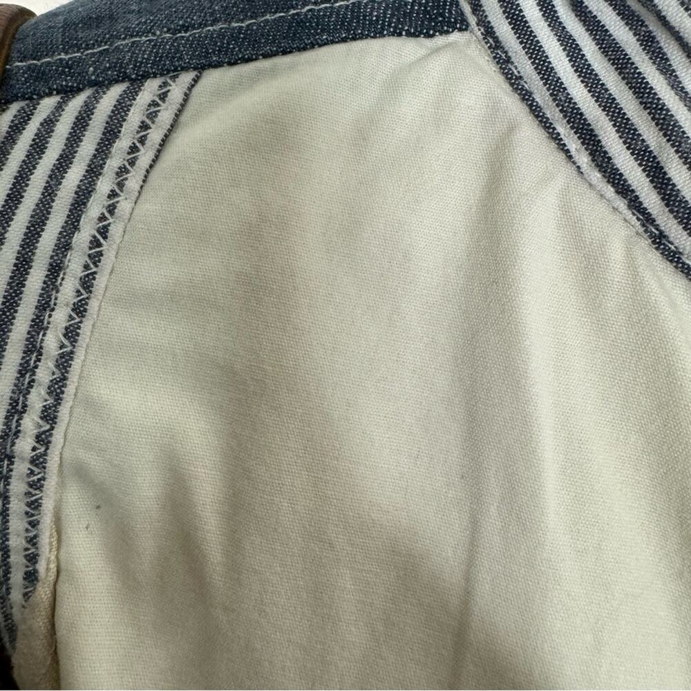 Sundance Button Front Patchwork Jacket Fall Utility Zip Pocket Cream Size 10 - Picture 12 of 14